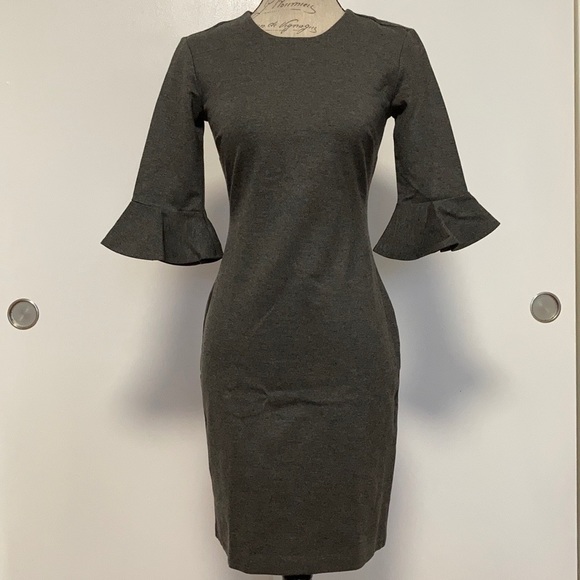 Banana Republic dress - dark gray. Flutter sleeves - Picture 1 of 2
